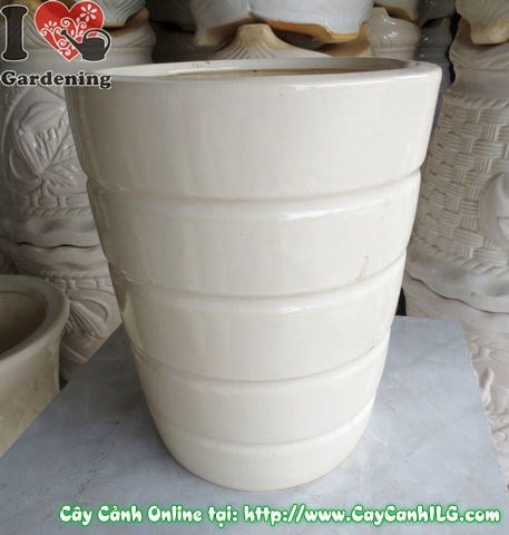 Chậu giỏ men trắng tròn mẫu 2 nhỏ – chi tiết hoa văn đan lát