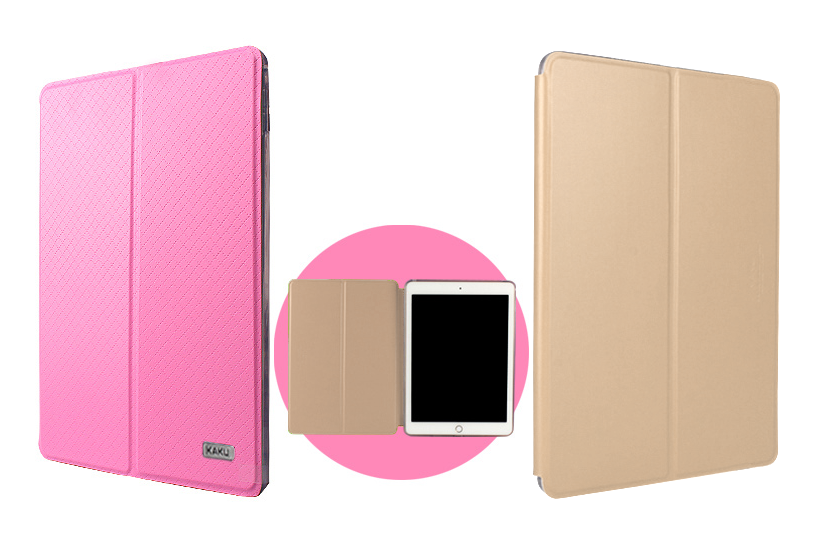 iPad mini 1-2-3 - Bao da cao cấp KAKU 2 màu mẫu Change (Hồng - Gold)