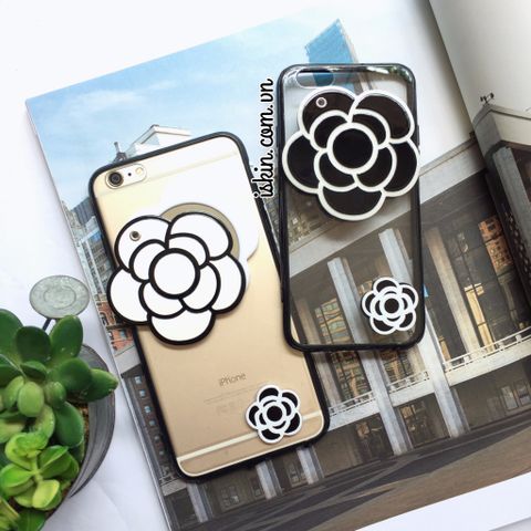 Ốp Lưng Iphone 7 Hoa Chanel Gương Xoay Lưng Trong Viền Dẻo