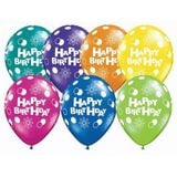 Bong bóng in chữ Happy Birthday đủ màu / 10cái - Happy birthday latex balloon multicolour 10 pcs