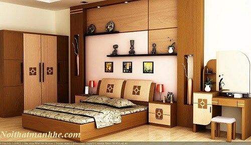 bản vẽ 3D nội thất phòng ngủ