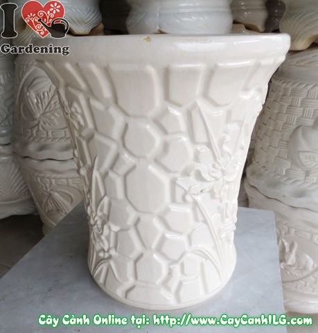 Ưu điểm chậu trúc men trắng tròn thắt đáy mẫu 3 Ms 04854