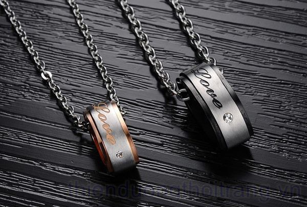 Dây chuyền nhẫn cặp Titan. Mã số DC004