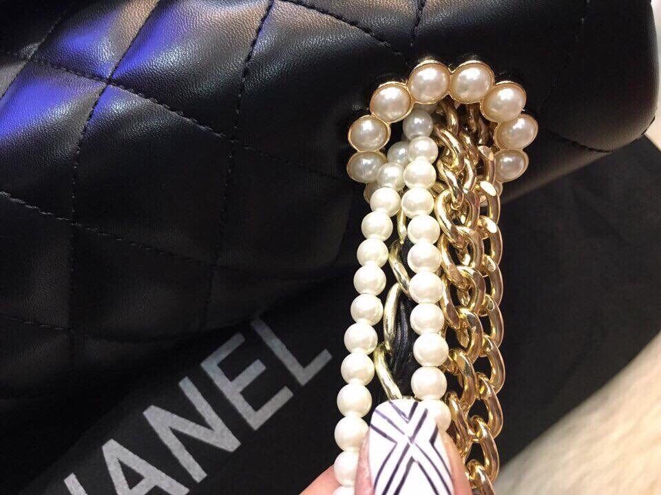 Túi xách Chanel Pearl hàng Super sale da thật màu đen đẹp