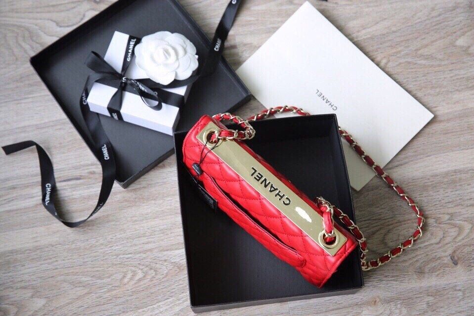 Túi xách Chanel nẹp hàng chuẩn F1 size 22cm