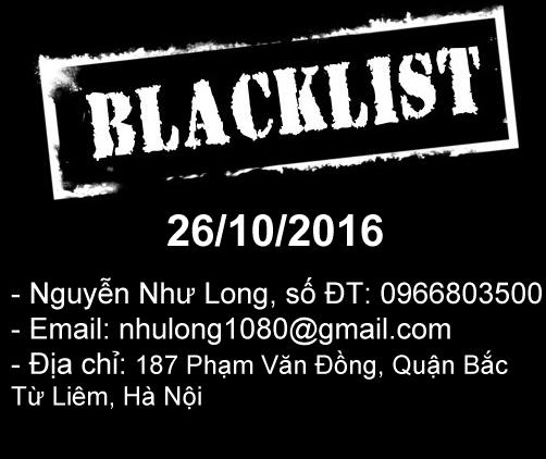 Blacklist : Nguyễn Như Long 0966803500: lừa đảo đặt hàng