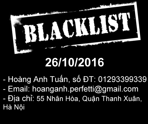 Blacklist : Hoàng Anh Tuấn 01293399339: lừa đảo đặt hàng