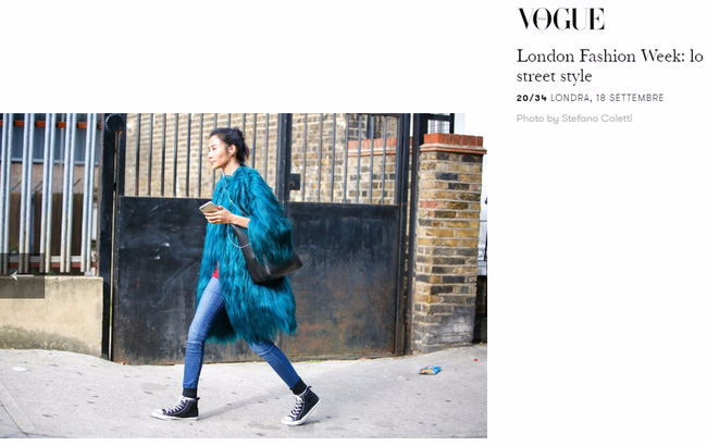 Hoàng Thùy lại được lên street style Tuần lễ thời trang London của Vogue Ý