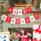 Dây cờ HPBD sọc trắng đỏ - Red and white stripes HPBD bunting