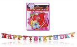 Dây treo chữ Happy Birthday hình gấu - Happy Birthday banner with teddy