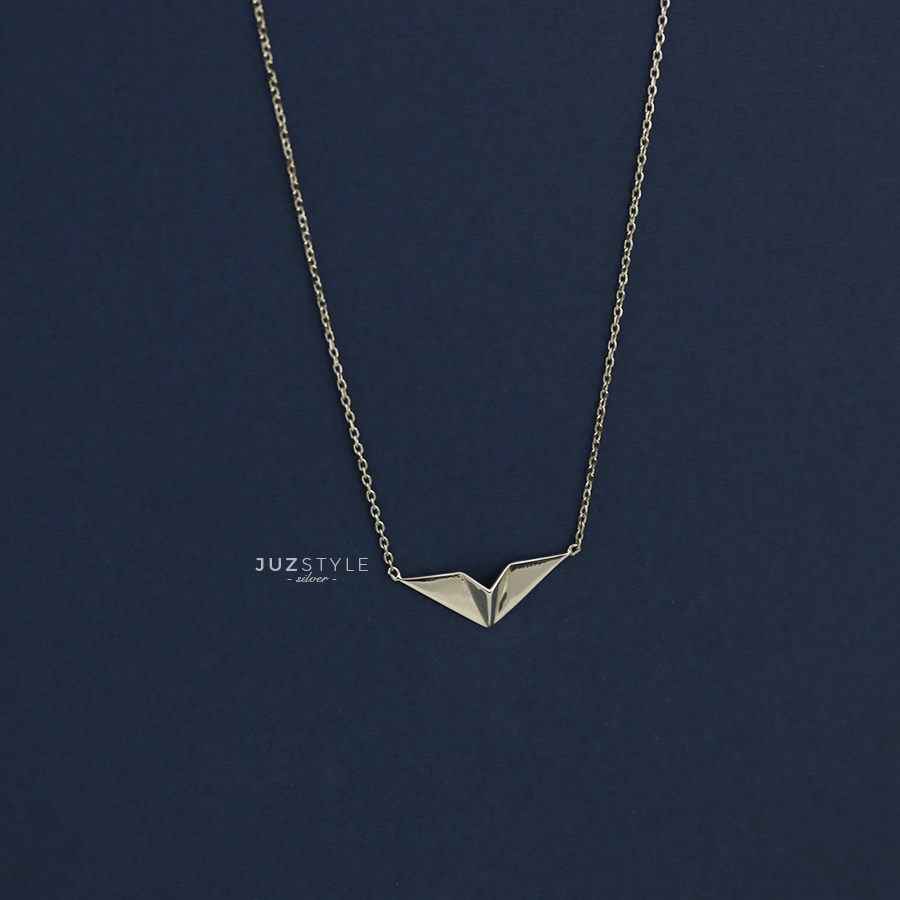 Dây chuyền bạc Flat paper plane