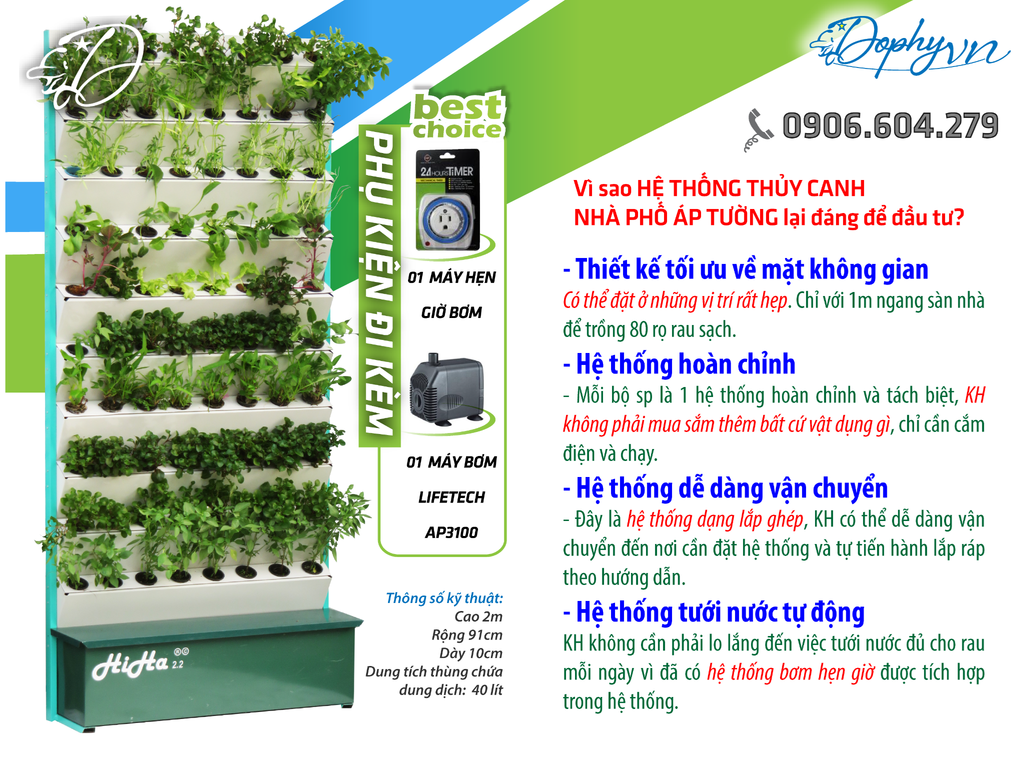 hệ thống thủy canh hồi lưu áp tường tại gia trồng rau sạch