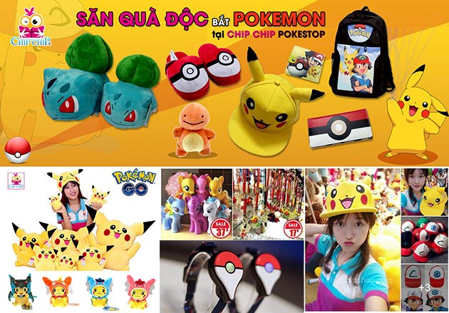 Shop bán phụ kiện trang phục quần áo Pokemon Go ở TP.HCM