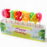 Hộp nến chấm bi chữ số 0 đến 9 - Candle box polka dots 0 to 9