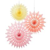 Quạt xếp hoa tuyết 20cm - Decorative snowflake fan 20cm