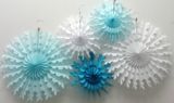 Quạt xếp hoa tuyết 30cm - Decorative snowflake fan 30cm