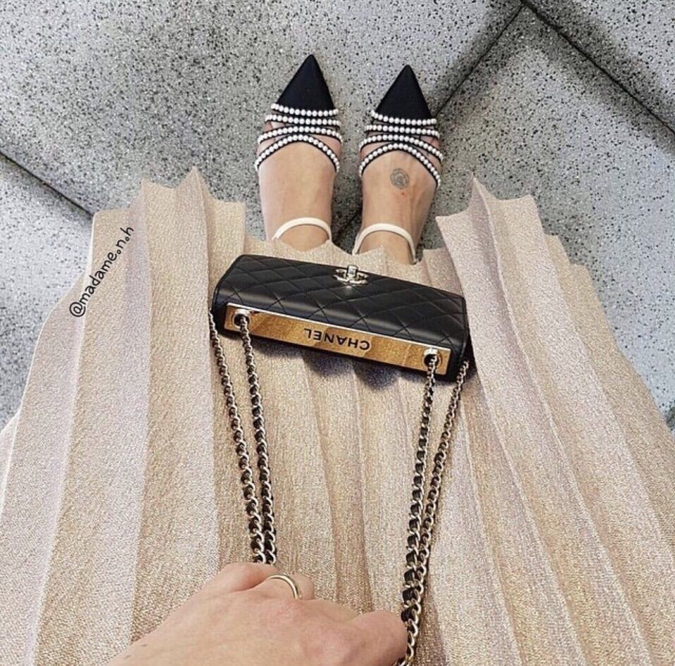 Túi xách Chanel nẹp hàng chuẩn F1 size 22cm