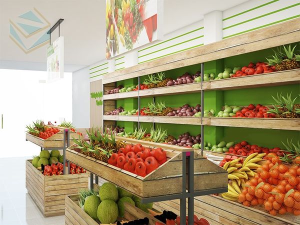 Thiết kế nội thất cửa hàng trái cây