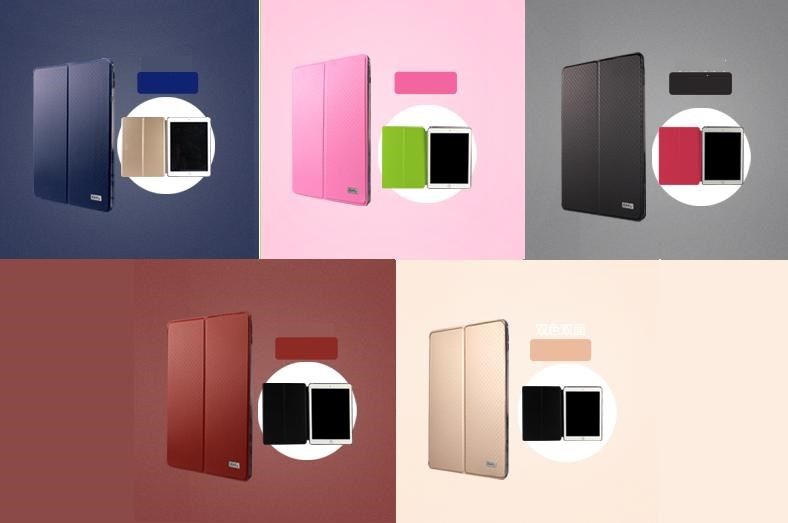 iPad mini 1-2-3 - Bao da cao cấp KAKU 2 màu mẫu Change (Hồng - Gold)