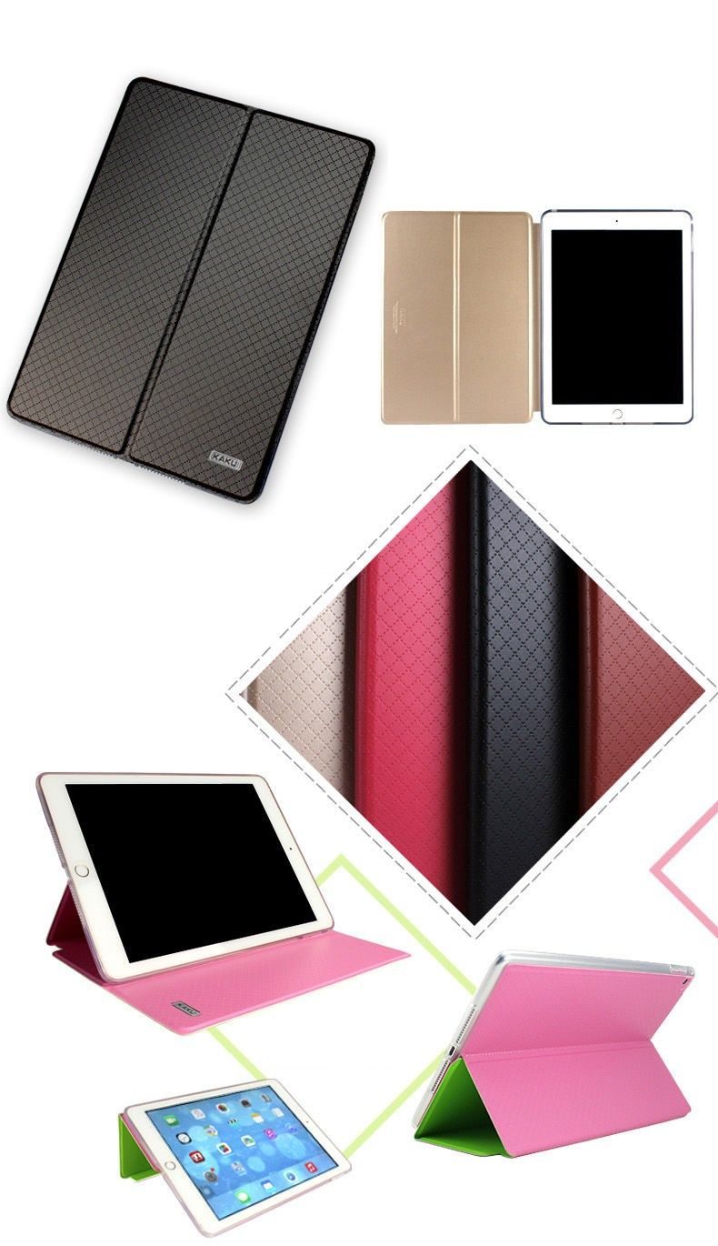 iPad mini 1-2-3 - Bao da cao cấp KAKU 2 màu mẫu Change (Đỏ nâu - Đen)