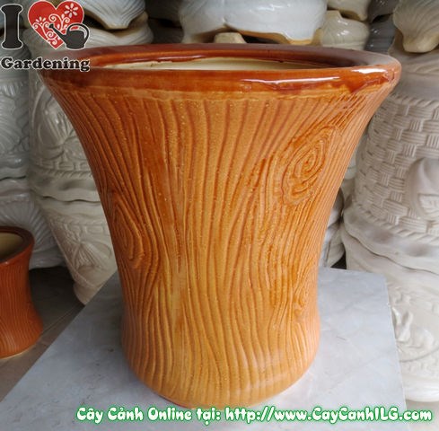 Chậu trúc men nâu cỡ lớn đặt sân vườn ngoại thất