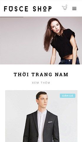 Mẫu website thời trang fusce shop