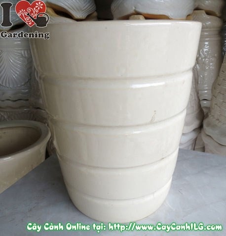 Chậu giỏ men trắng tròn mẫu 2 nhỏ – tổng thể