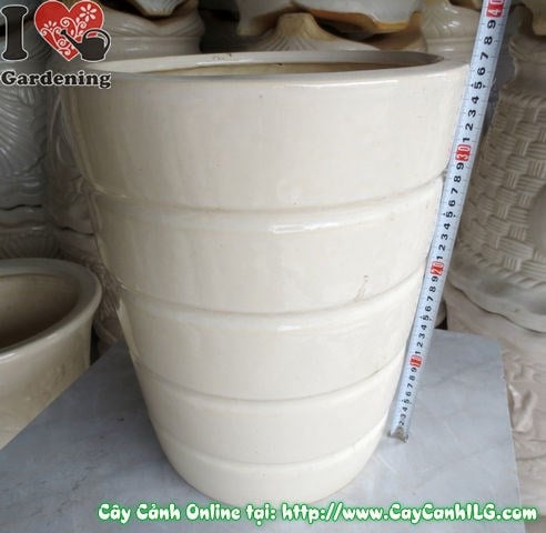 Chậu giỏ men trắng tròn mẫu 2 nhỏ – nhiều kích thước xếp cạnh nhau