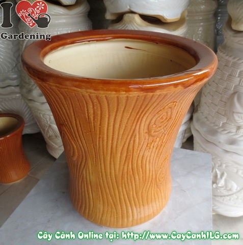 Chậu trúc men nâu lớn – nhìn toàn cảnh đẹp sang trọng