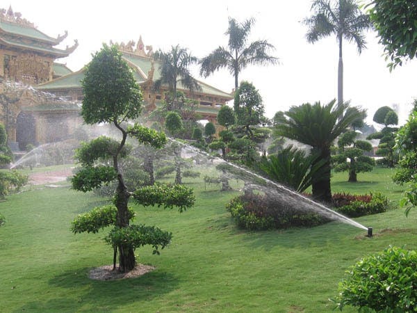 Hệ thống tưới nước tự động lắp đặt cho vườn cảnh