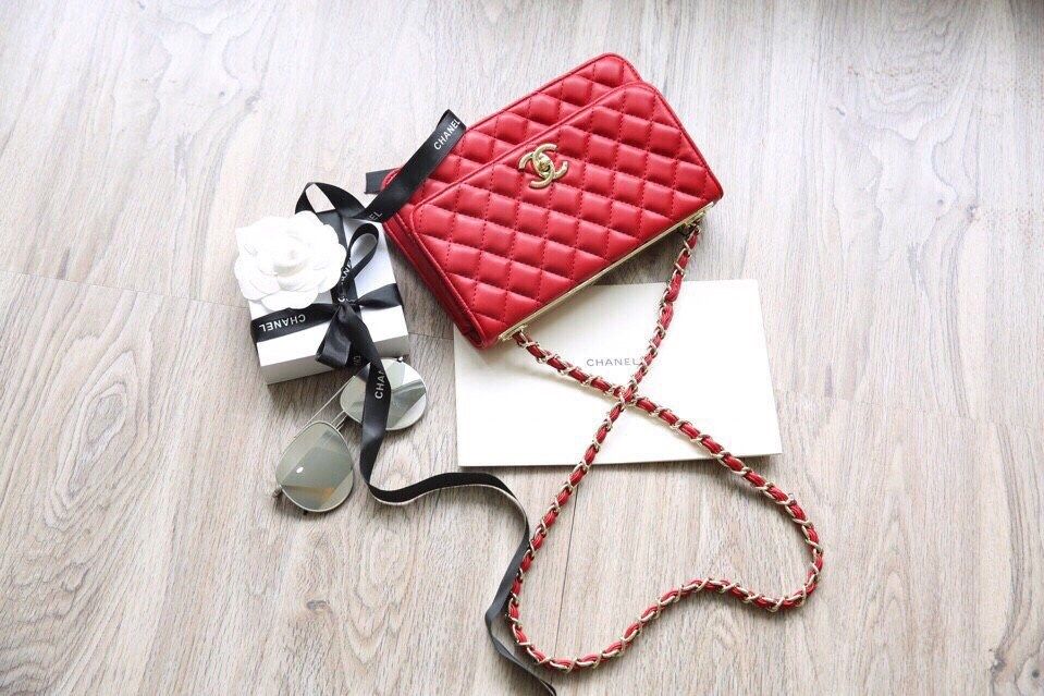 Túi xách Chanel nẹp hàng chuẩn F1 size 22cm