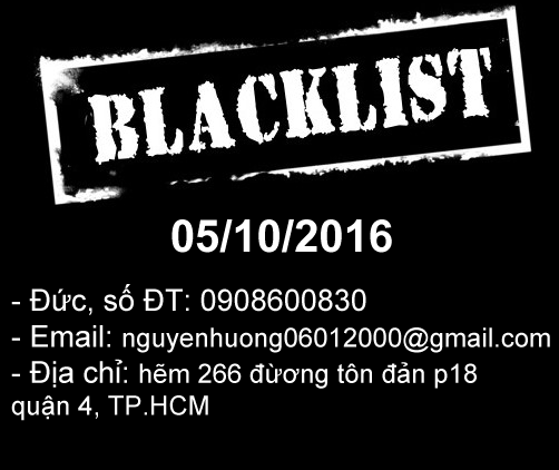 Blacklist: Đức 0908600830: lừa đảo đặt hàng