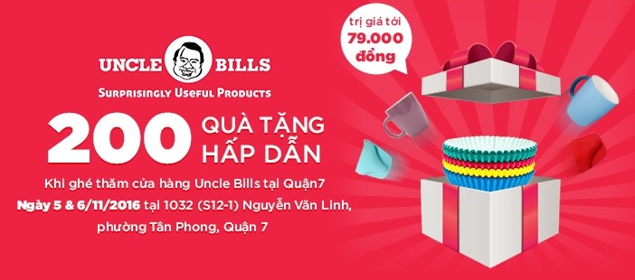 quà tặng hấp dẫn tại cửa hàng Uncle Bills quận 7