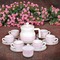 Bộ cafe 15 sản phẩm họa tiết Hoa Dây Hồng