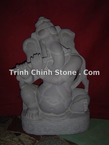 Tượng đá thần Ganesha thổi sáo