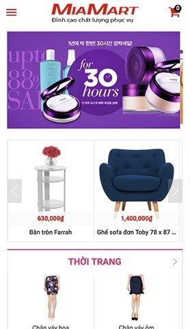 Mẫu website miamart