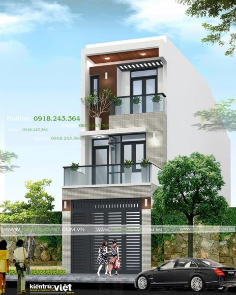 Kiến trúc nhà 3 tầng 4mx16m 4 phòng ngủ - Kiến Trúc Việt