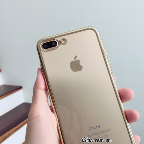 Ốp Lưng iPhone 7 Plus i-Secret+ Dẻo Trong Viền Xi Bóng Chính Hãng