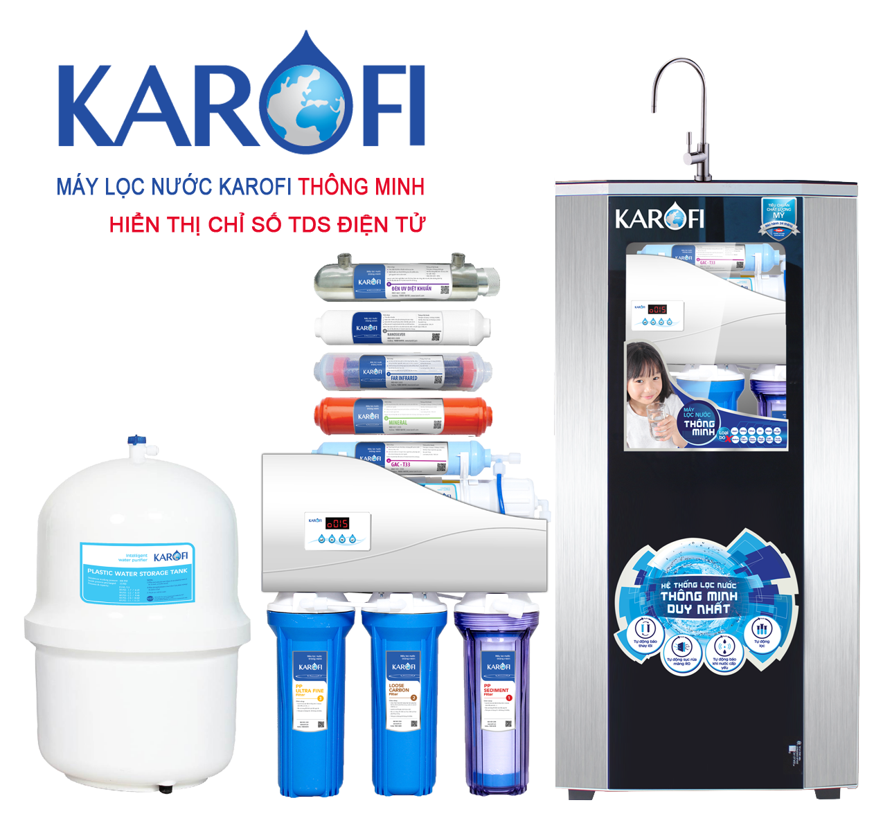 Máy lọc nước Karofi IRO 1.1 - 9 Cấp Tủ IQ – Máy lọc nước Minh Tuấn