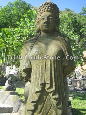 tượng thần vishnu chăm pa bằng đá