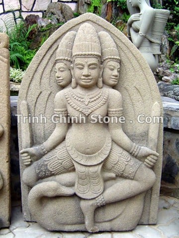 tượng thần brahma chăm pa bằng đá