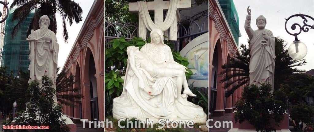 tượng đức mẹ đá cẩm thạch nhà thờ chính tòa đà nẵng