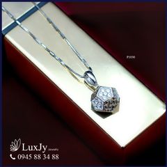 Mặt dây chuyền lục giác đính đá - P1030