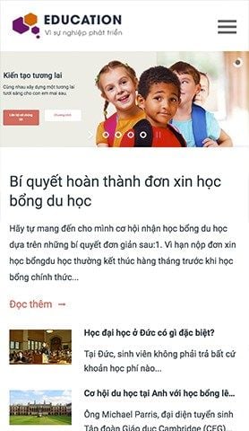Mẫu website education courses