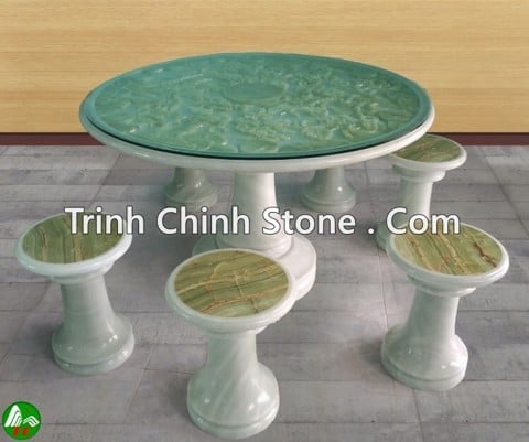 Bộ bàn ghế tròn đá cẩm thạch